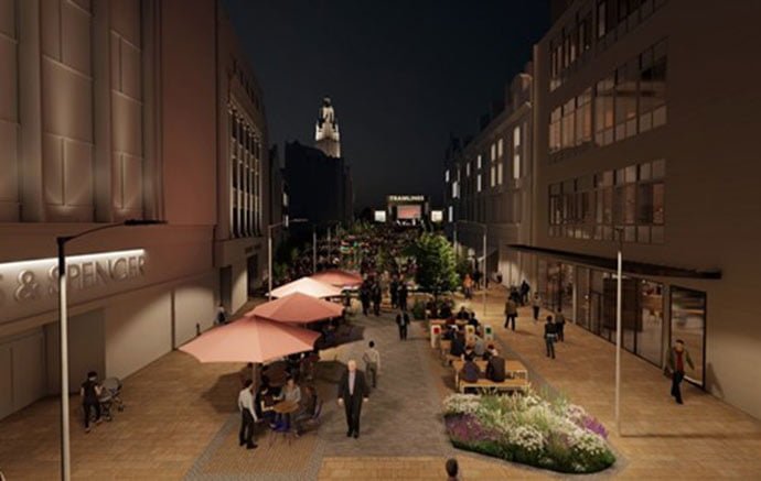 Artist impression of how Fargate could look under the council's plans.