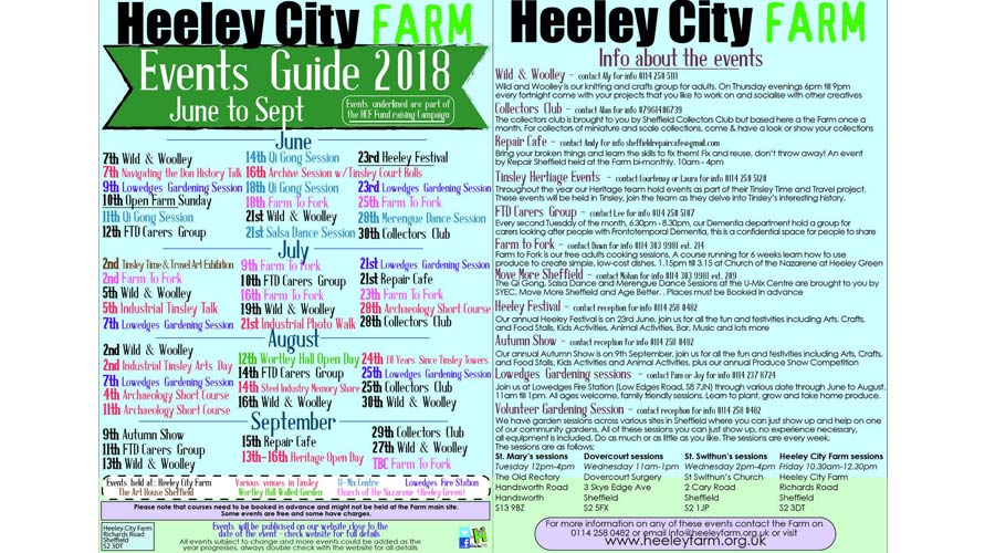 Heeley City Farm Free Summer Lineup