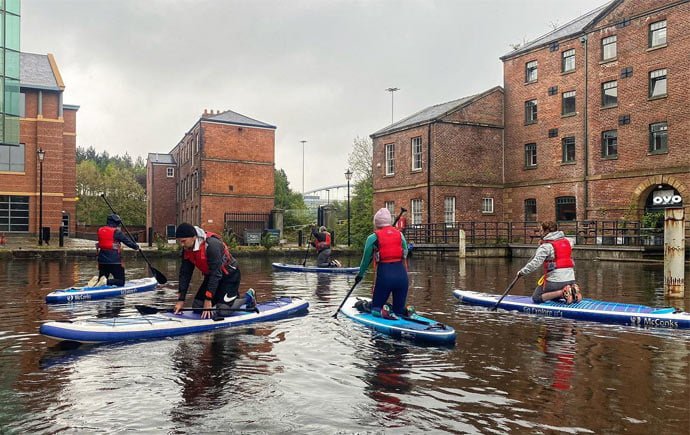 Paddle boarding on River Don