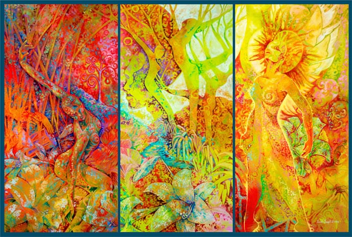 Triptych Dry Winds At Easter by Sarah Joseph