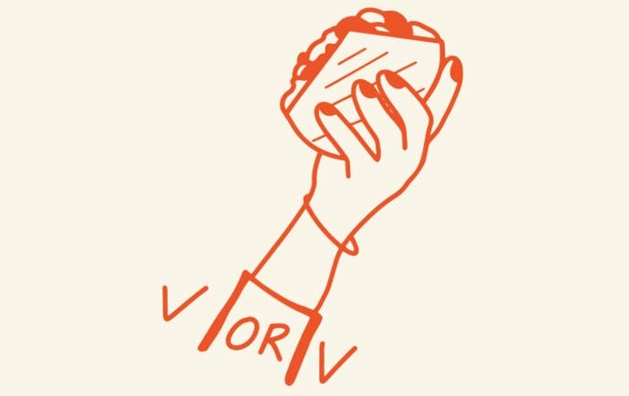 veggie and vegan restaurant v or v grill house logo